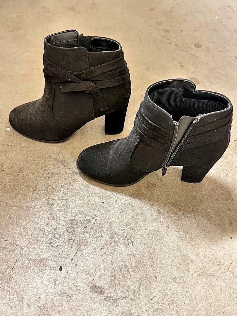 Black Ankle Boots with Block Heel